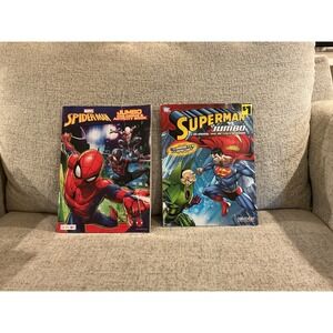 Marvel Spider-Man DC Superman Jumbo Coloring Activity Books Bendon Set of 2